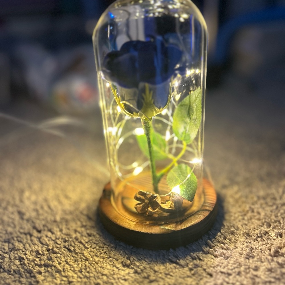 Enchanted Blue Rose with LED Lights